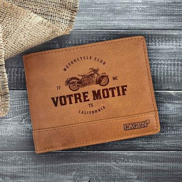 Portefeuille pour homme en cuir avec motif personnalisé Dionysos 