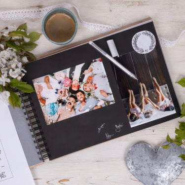 Album photo en bois motif personnalisé 