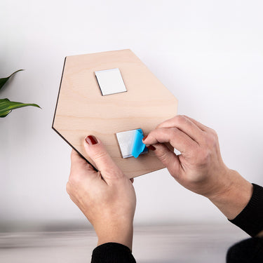 Hexagone en bois avec photo gravée (18 x 21 cm) 