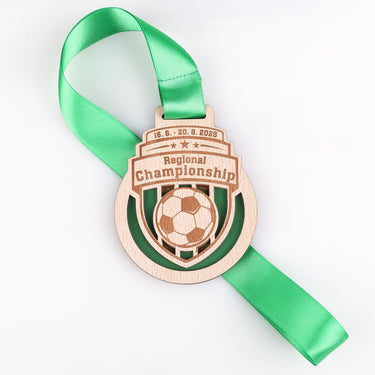 Médaille en bois sur mesure (à deux couches avec fond coloré)