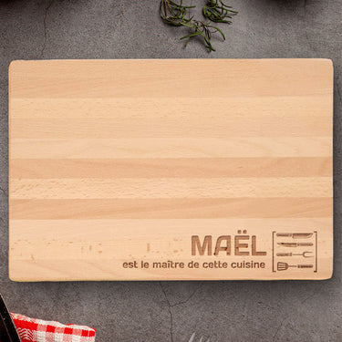 Planche à découper massive avec gravure, Maître de la cuisine 2 