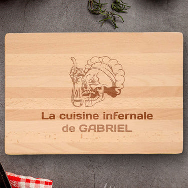 Planche à découper massive avec gravure, Maître de la cuisine 3 