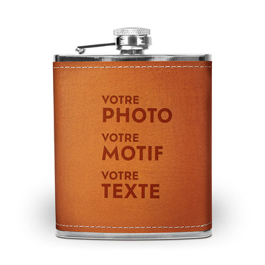 Flasque en cuir avec un motif personnalisé 