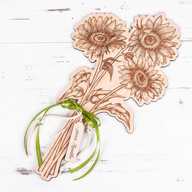 Bouquet en bois Tournesol 
