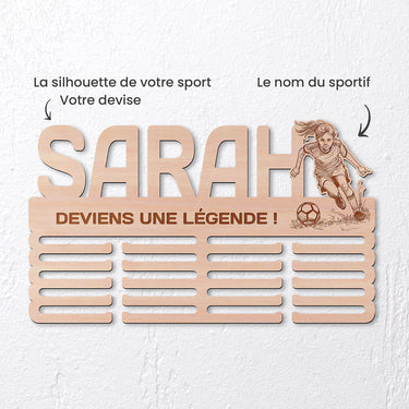 Porte-médailles - Football-tennis, femme 