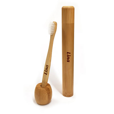 Brosse à dents en bambou - Blanc 