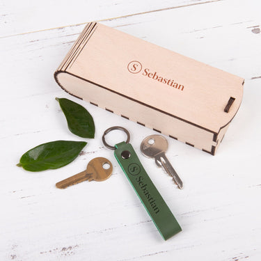 Porte-clés en cuir HOORAY, vert 